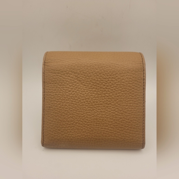 GUCCI Soho Interlocking G Tan Leather Trifold Wallet - Picture 2 of 5